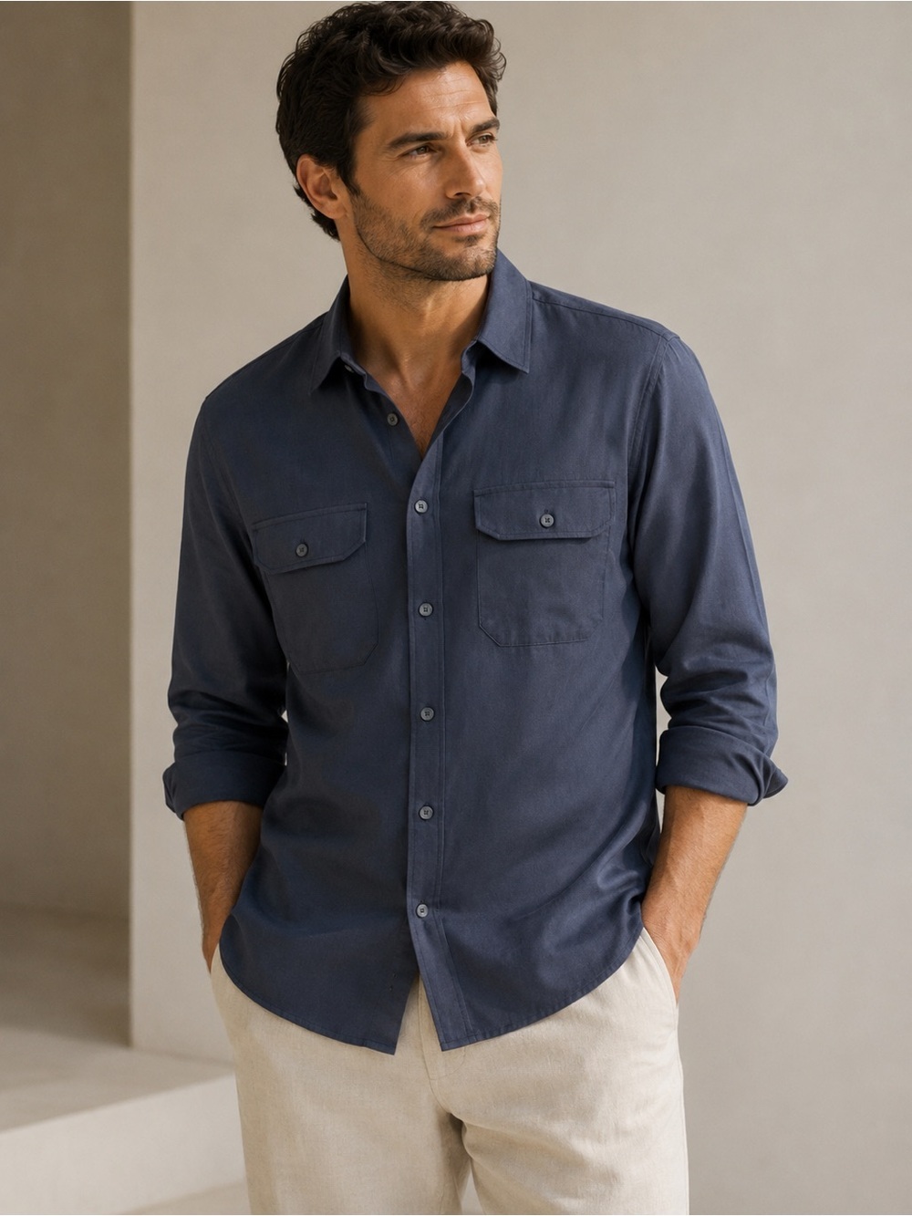 Michael Strahan Modern Fit Men’s Button-Up Shirt Size M- Like New